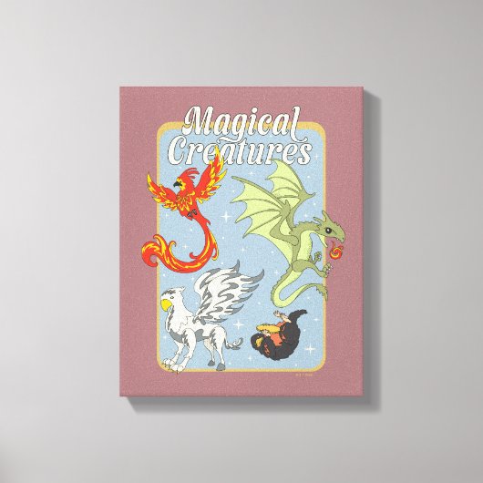 Magical Creatures Vintage Graphic キャンバスプリント (正面)