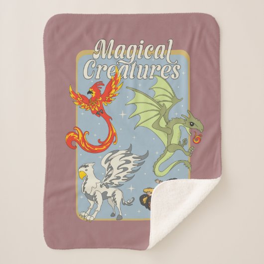 Magical Creatures Vintage Graphic シェルパブランケット (正面)