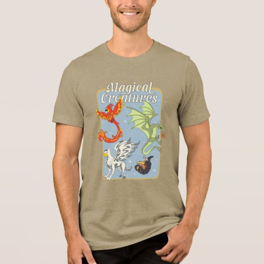 Magical Creatures Vintage Graphic トライブレンドＴシャツ (正面)