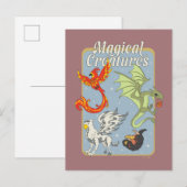 Magical Creatures Vintage Graphic ポストカード (正面/裏面)