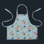 Magical Creatures Vintage Pattern エプロン<br><div class="desc">Bring the wonder of magical creatures to life with this vibrant all-over pattern design. Featuring soaring phoenixes, proud hippogriffs, playful dragons, and other enchanting beasts, this lively print captures the excitement and adventure of the wizarding world. Set against a soft sky-blue background with twinkling star accents, the colorful illustrations create...</div>