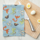 Magical Creatures Vintage Pattern キッチンタオル (四つ折り)