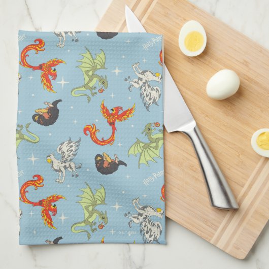 Magical Creatures Vintage Pattern キッチンタオル (四つ折り)