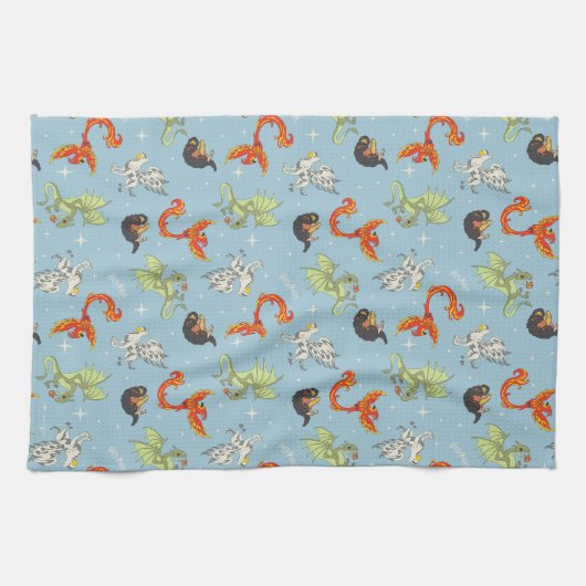 Magical Creatures Vintage Pattern キッチンタオル (横)