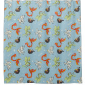 Magical Creatures Vintage Pattern シャワーカーテン (正面)