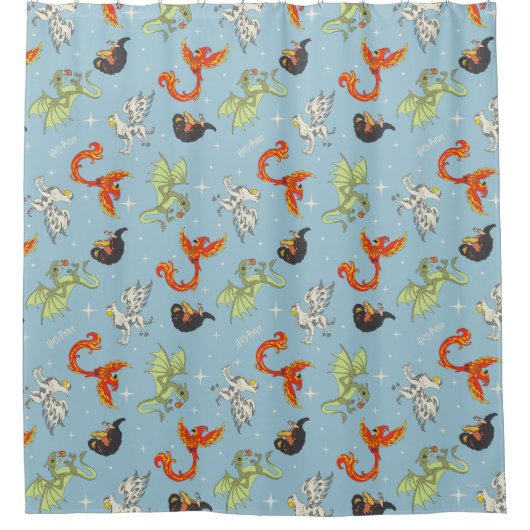 Magical Creatures Vintage Pattern シャワーカーテン (正面)