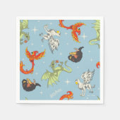 Magical Creatures Vintage Pattern スタンダードカクテルナプキン (正面)
