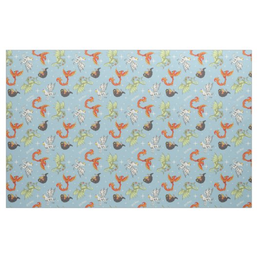 Magical Creatures Vintage Pattern ファブリック (ヤード)