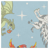 Magical Creatures Vintage Pattern ファブリック (クローズアップ)