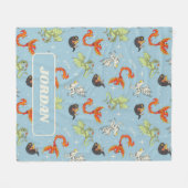 Magical Creatures Vintage Pattern フリースブランケット (正面(横))