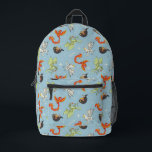 Magical Creatures Vintage Pattern プリントバックパック<br><div class="desc">Bring the wonder of magical creatures to life with this vibrant all-over pattern design. Featuring soaring phoenixes, proud hippogriffs, playful dragons, and other enchanting beasts, this lively print captures the excitement and adventure of the wizarding world. Set against a soft sky-blue background with twinkling star accents, the colorful illustrations create...</div>