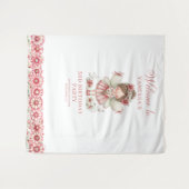 Magical Cute Fairy Pastel Pink 3 Birthday Backdrop タペストリー (正面(横))