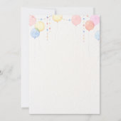 Magical cute unicorn girl birthday celebration 招待状 (裏面)