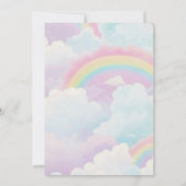 Magical Cute Unicorn Rainbow 1st Birthday 招待状 (裏面)