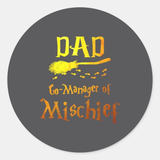 Magical Dad, Manager Of Mischief Birthday Family M ラウンドシール (正面)
