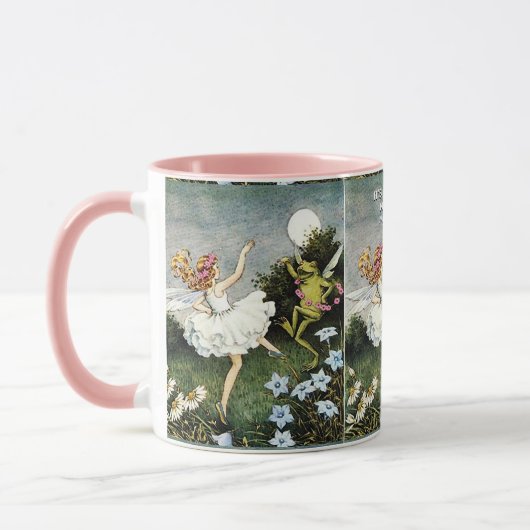 Magical Dancing Fairy and Frog Two-Tone coffee mug マグカップ (左)