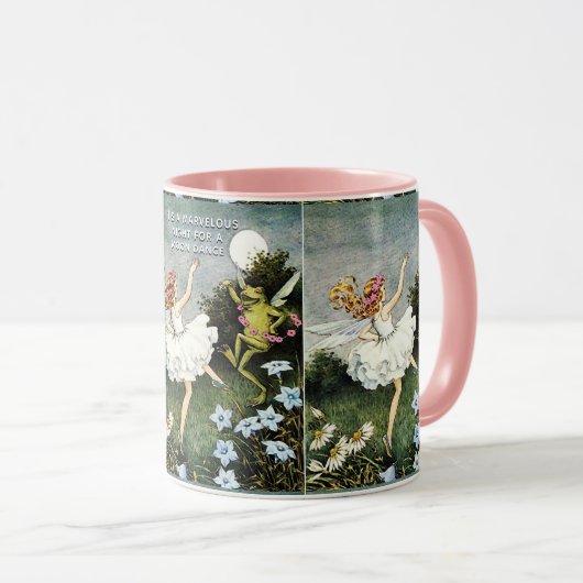 Magical Dancing Fairy and Frog Two-Tone coffee mug マグカップ (正面右)