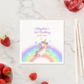 Magical Day Rainbow Stars Unicorn Birthday スタンダードカクテルナプキン (インサイチュ)