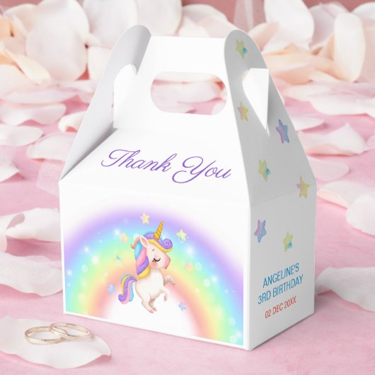 Magical Day Rainbow Stars Unicorn Birthday  フェイバーボックス (ウェディング)