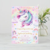 Magical Day Unicorn and Rainbows Birthday 招待状 (スタンド正面)
