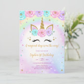 Magical Day Unicorn and Rainbows Birthday 招待状 (スタンド正面)