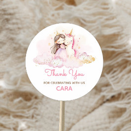 Magical Day Unicorn Birthday Party ラウンドシール