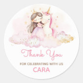 Magical Day Unicorn Birthday Party  ラウンドシール (正面)