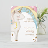 Magical Day Unicorn Girl Birthday Party 招待状 (スタンド正面)