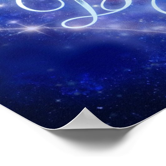 Magical "Dream Big" Calligraphy - Celestial Sparkl ポスター (角)