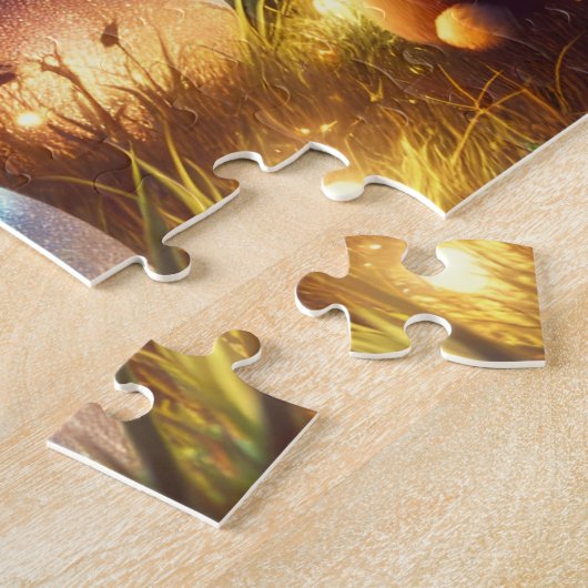 Magical Easter Night Glowing Eggs & Bunnies ジグソーパズル (側面)