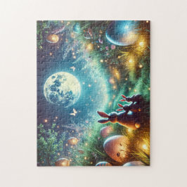 Magical Easter Night Glowing Eggs & Bunnies ジグソーパズル