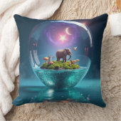 Magical Elephant in a Cosmic Glass Sphere" クッション (ブランケット)