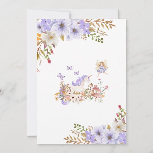 Magical Fairy 1st Birthday Invitation 招待状 (裏面)