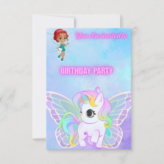 Magical Fairy and Butterfly Unicorn Flat Card 出欠カード (正面)