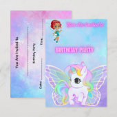 Magical Fairy and Butterfly Unicorn Flat Card 出欠カード (正面/裏面)