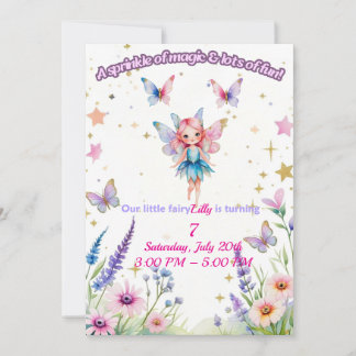 Magical Fairy Birthday Invitation for Girls 招待状