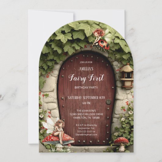 Magical Fairy First Birthday Photo Birthday 招待状 (正面)