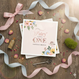 Magical Fairy Floral Garden Pixie Girls Birthday  スタンダードカクテルナプキン