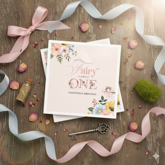 Magical Fairy Floral Garden Pixie Girls Birthday  スタンダードカクテルナプキン