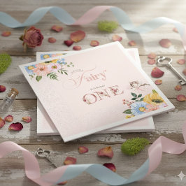 Magical Fairy Floral Garden Pixie Girls Birthday  スタンダードカクテルナプキン