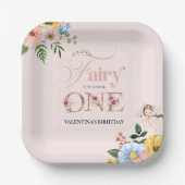 Magical Fairy Floral Garden Pixie Girls Birthday  ペーパープレート (正面)