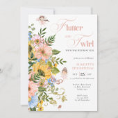 Magical Fairy Floral Garden Pixie Girls Birthday  招待状 (正面)