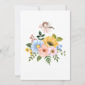 Magical Fairy Floral Garden Pixie Girls Birthday  招待状 (裏面)