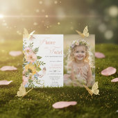 Magical Fairy Floral Garden Pixie Girls Birthday  招待状