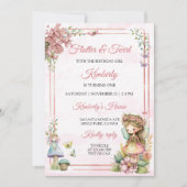 Magical Fairy Floral Garden Pixie Girls Birthday 招待状 (正面)