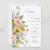 Magical Fairy Floral Garden Pixie Girls Birthday  招待状 (正面)