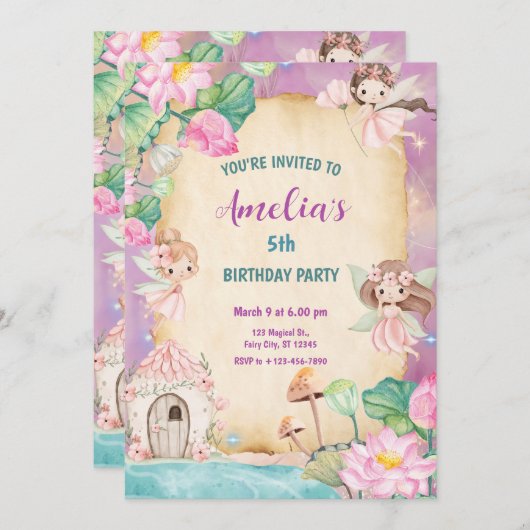 Magical Fairy Garden 招待状 (正面/裏面)