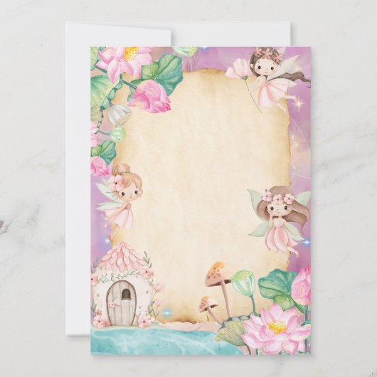 Magical Fairy Garden Baby Shower 招待状 (裏面)