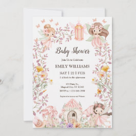 Magical Fairy Garden Baby Shower Invitatio 招待状