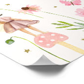 Magical Fairy Garden Floral Birthday Welcome ポスター (角)
